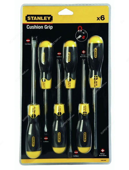 Stanley Cushion Grip Screwdriver Set, 0-65-007, 6 Pcs/Set