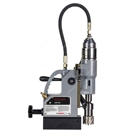 Euroboor Pneumatic Magnetic Drilling Machine, AIR.55, 55MM Cutting Dia