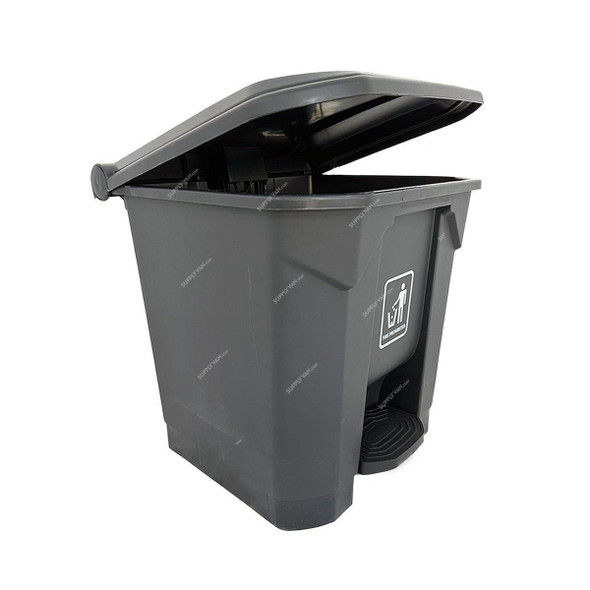 Akc Garbage Bin With Pedal, CHGC05A-30, Plastic, 30 Ltrs, Grey