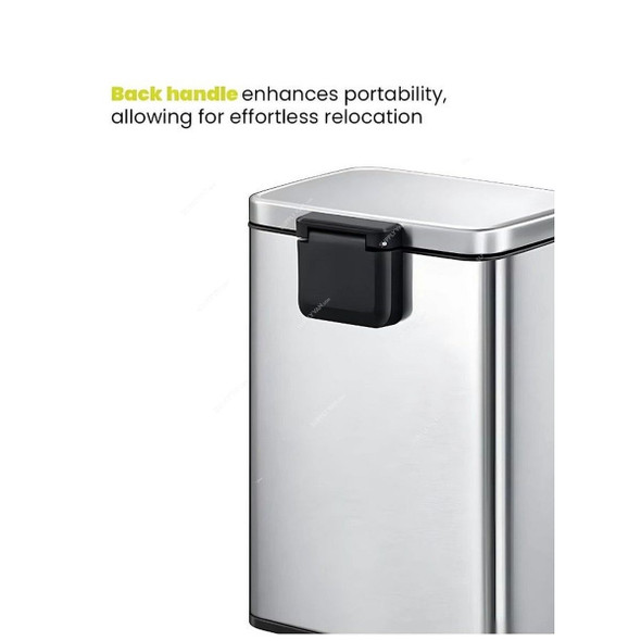 Eko Pedal Trash Bin, SS94-8, Stainless Steel, 8 Ltrs, Silver