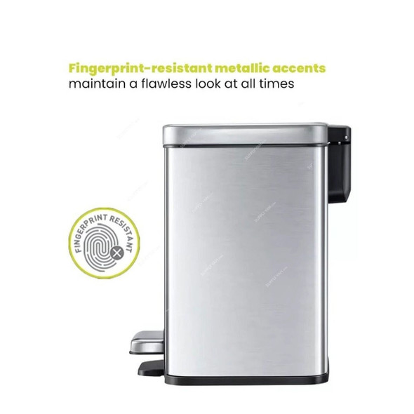 Eko Pedal Trash Bin, SS94-20, Madison, Stainless Steel, 20 Ltrs, Silver