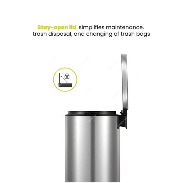 Eko Pedal Trash Bin, SS75-30, Stainless Steel, 30 Ltrs, Silver