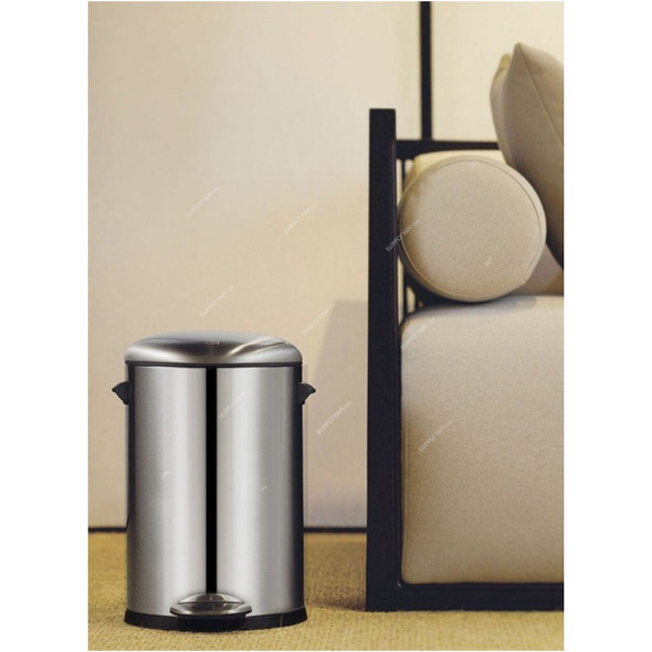 Eko Pedal Trash Bin, CHSS46-8, Belle, Stainless Steel, 8 Ltrs, Silver