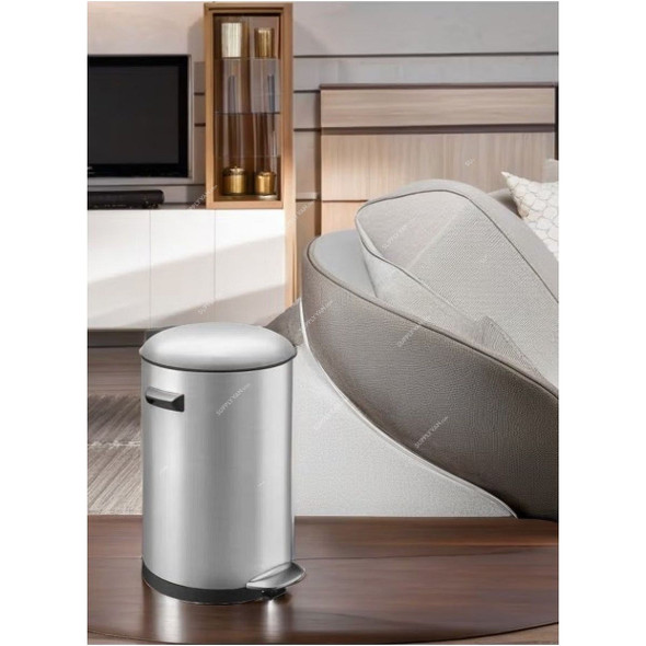 Eko Pedal Trash Bin, CHSS46-8, Belle, Stainless Steel, 8 Ltrs, Silver