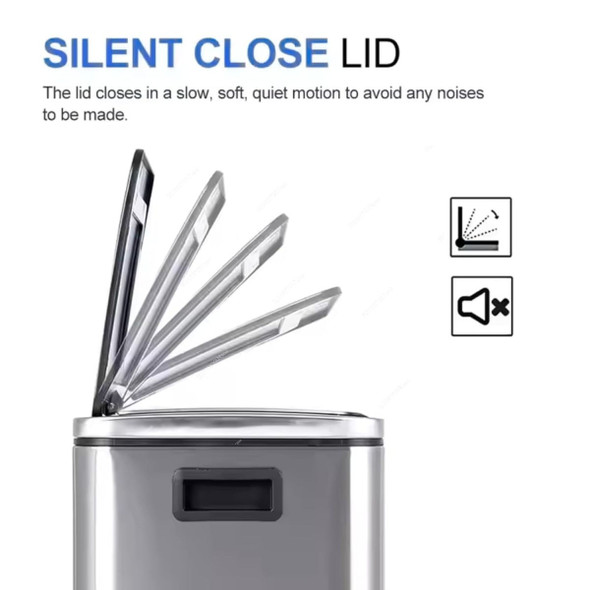Akc Pedal Trash Bin, SS33-30, Stainless Steel, 30 Ltrs, Silver