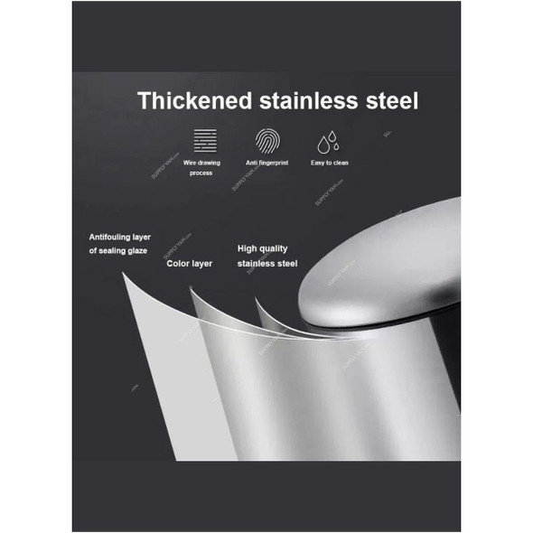 Akc Pedal Trash Bin, SS02-20, Stainless Steel, 20 Ltrs, Silver