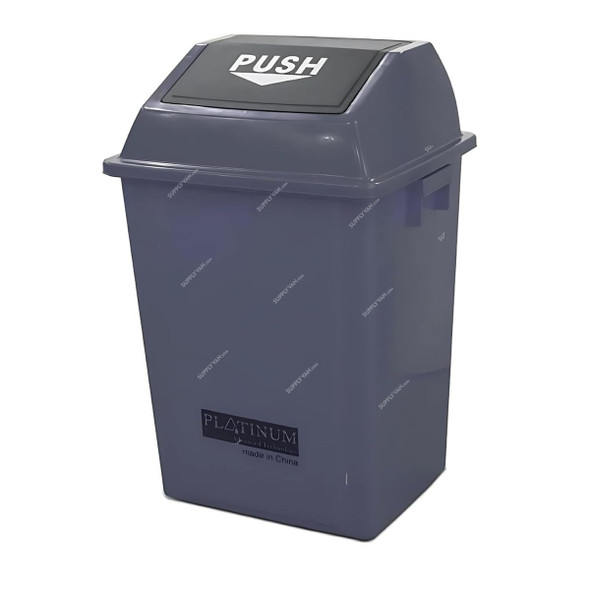 Akc Quadrate Garbage Bin, GC14A-40-1, Plastic, 40 Ltrs, Grey