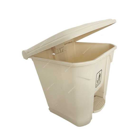 Akc Garbage Bin With Pedal, CHGC05E-30, Plastic, 30 Ltrs, Beige