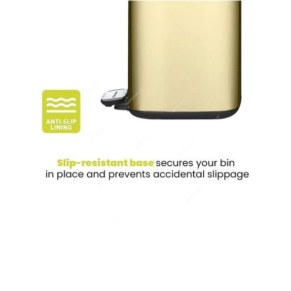 Eko Pedal Trash Bin, SS54D-6, Regent, Stainless Steel, 6 Ltrs, Champagne Gold
