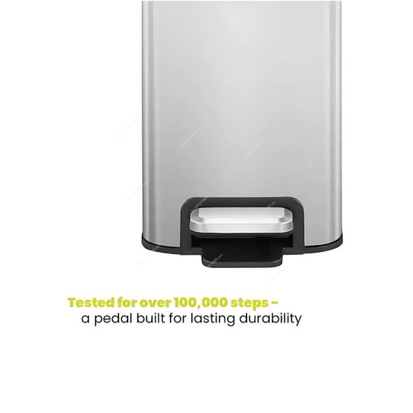 Eko Pedal Trash Bin, SS95-10, Stella Slim, Stainless Steel, 10 Ltrs, Silver