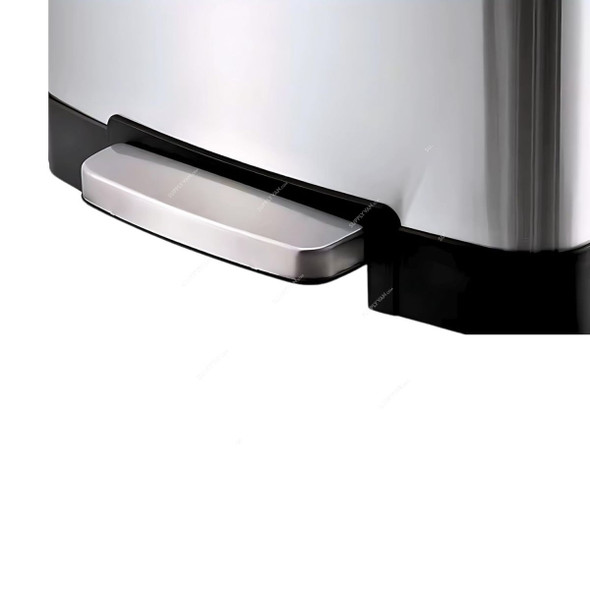 Akc Pedal Trash Bin, SS32-50, Stainless Steel, 50 Ltrs, Silver/Black