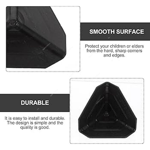 Shipping Box Corner Protector, Polypropylene, 50MM x 50MM Wing Size, Black, 100 Pcs/Pack