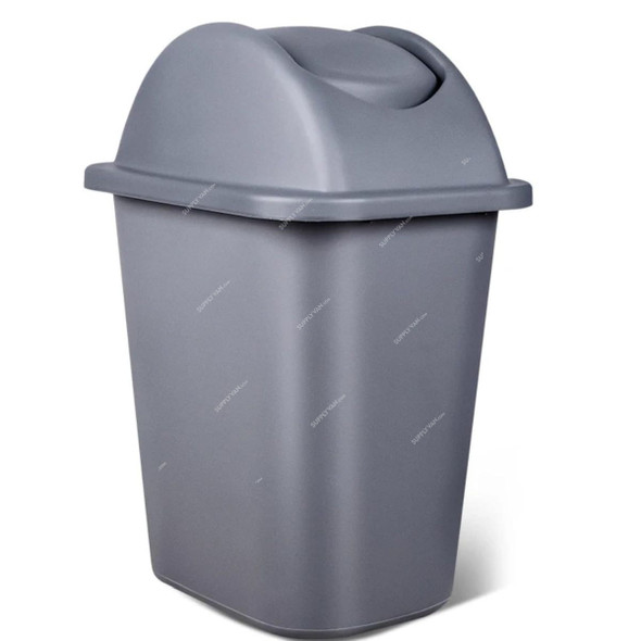 Akc Swing Lid Garbage Bin, GC18-35, Plastic, 35 Ltrs, Grey
