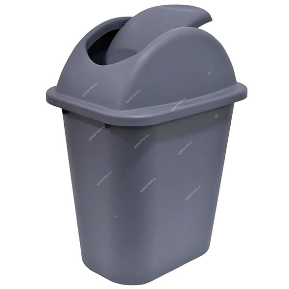 Akc Swing Lid Garbage Bin, GC18-35, Plastic, 35 Ltrs, Grey