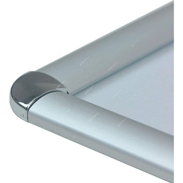 Modest Poster Frame With Chrome Corner, Aluminium, A4, 8 Inch Width x 12 Inch Length, Silver