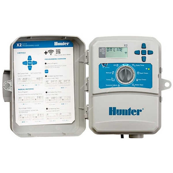 Hunter 8 Station Outdoor Irrigation Controller, X2-801-E, IP44, 230VAC, 0.84A