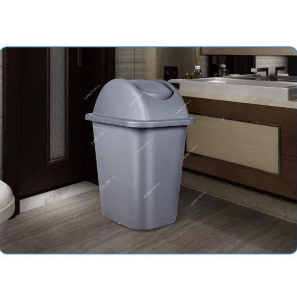Akc Garbage Bin With Lid, GC20-25, Plastic, 25 Ltrs, Grey