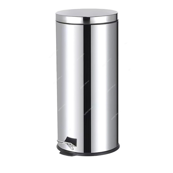 Akc Pedal Trash Bin, SS01-40, Stainless Steel, 40 Ltrs, Silver
