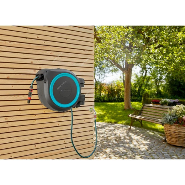 Gardena Wall Mounted Hose Box Rollup, 18620-20, 13MM Hose Dia x 25 Mtrs Hose Length