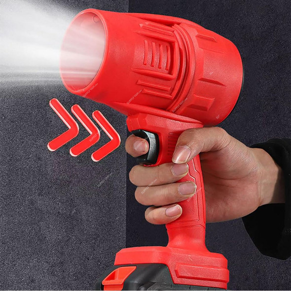 Portable Cordless Battery Powered Turbo Air Blower, 48V, 1x Battery, 1x Charger, Red Portable Cordless Battery Powered Turbo Air Blower, 48V, 1x Battery, 1x Charger, Red