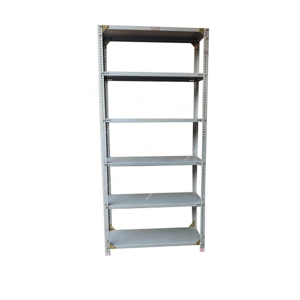 Slotted Angle Rack With 7 Shelves, 2175MM Height x 900MM Width x 450MM Depth, 80 Kg Loading Capacity, Grey