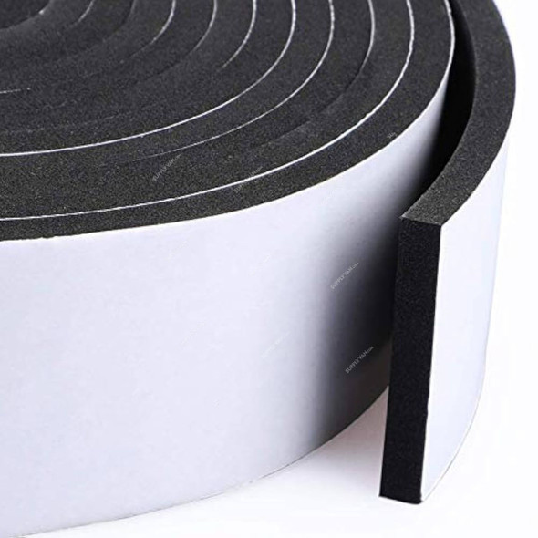 Single Side Foam Tape, 3MM Thk, 96MM Width x 5 Yards Length, Black/White