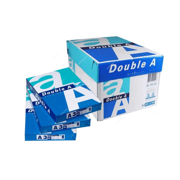 Double A Photocopy Paper, A3, 80 GSM, 500 Sheets, 5 Reams/Box