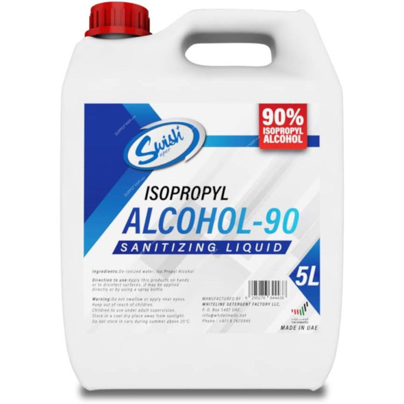 Swish Super 90% Isopropyl Alcohol Sanitizing Liquid, Cherry, 5 Ltrs