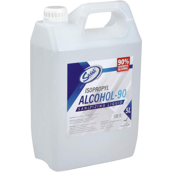 Swish Super 90% Isopropyl Alcohol Sanitizing Liquid, Cherry, 5 Ltrs Swish Super 90% Isopropyl Alcohol Sanitizing Liquid, Cherry, 5 Ltrs