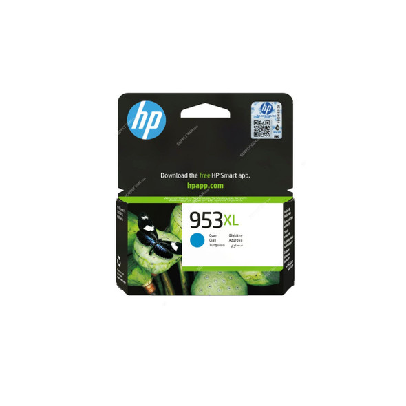HP 953XL High Yield Original Ink Cartridge, F6U16AE, 1450 Pages, Cyan
