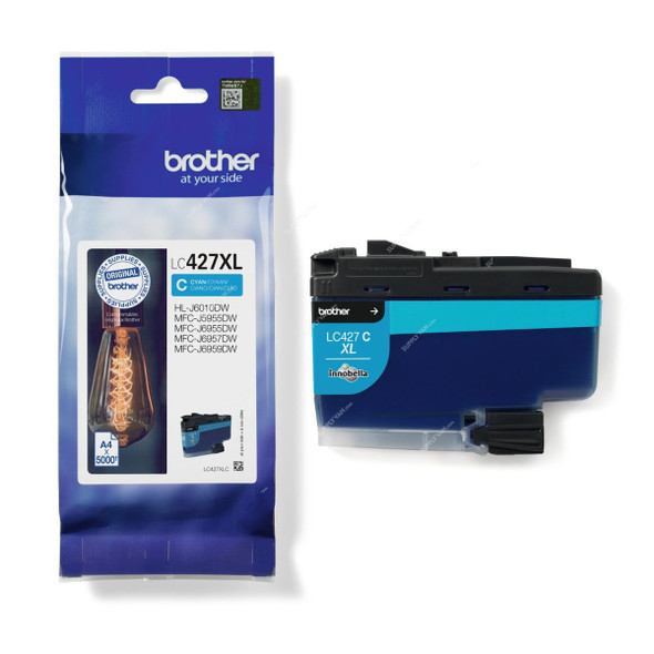 Brother Original High Yield Ink Cartridge, LC427XL, 5000 Pages, Cyan