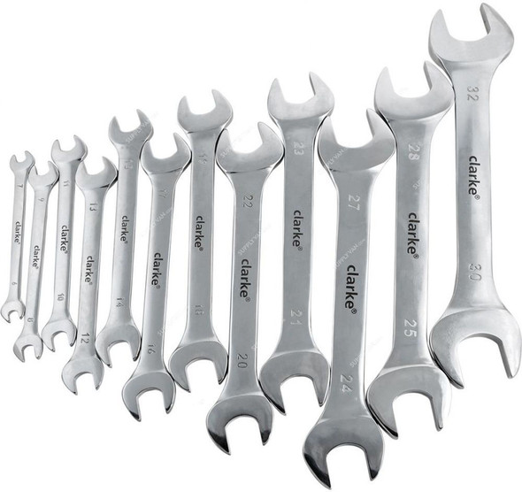 Clarke Double Open End Spanner Set, OSS6-32C, 6-32MM, 12 Pcs/Set