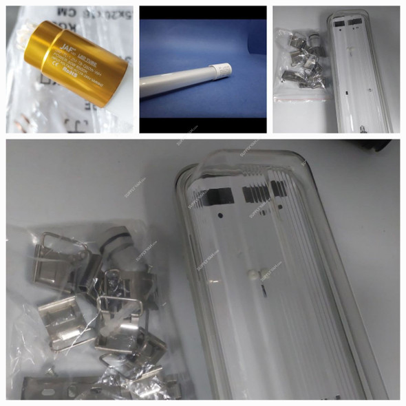 Jaf LED Weatherproof Double Tube Light Fixture, JAF-WP-YH1-236, IP65, 2x50W, 4 Feet