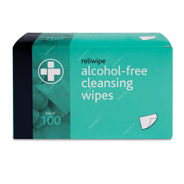 Reliwipe Non-Sterile Alcohol Free Cleansing Wipe, 741, 120MM Width x 200MM Length, 100 Pcs/Pack