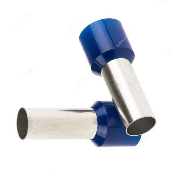 Bootlace Ferrule, E1012, 8 AWG, 10 SQ.MM x 12MM Length, Blue, 100 Pcs/Pack
