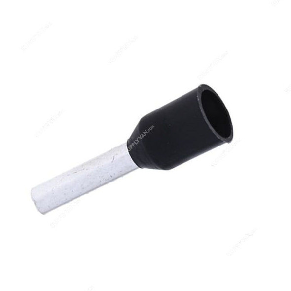 Bootlace Ferrule, E4008, 12 AWG, 4 SQ.MM x 8MM Length, Black, 100 Pcs/Pack