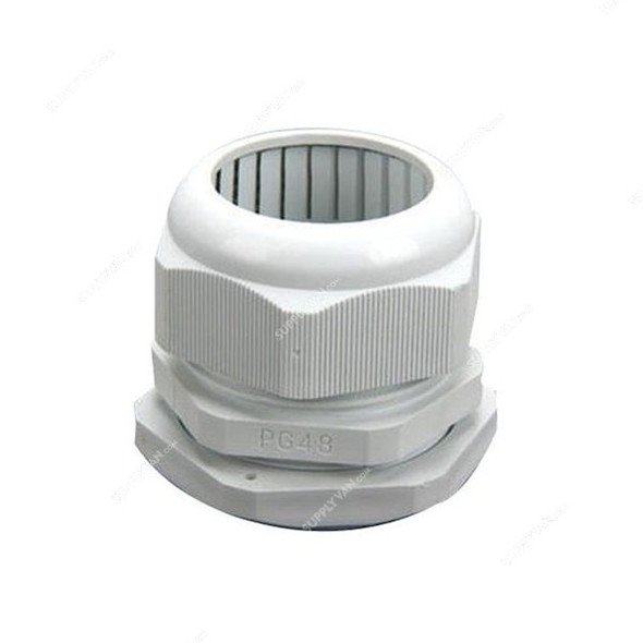 PVC Gland, PG-48, 59MM Outer Dia, 34-44MM Cable Size, White, 10 Pcs/Pack