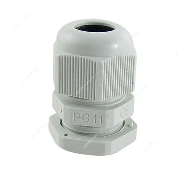 PVC Gland, PG-11, 18MM Outer Dia, 6-9MM Cable Size, White, 100 Pcs/Pack