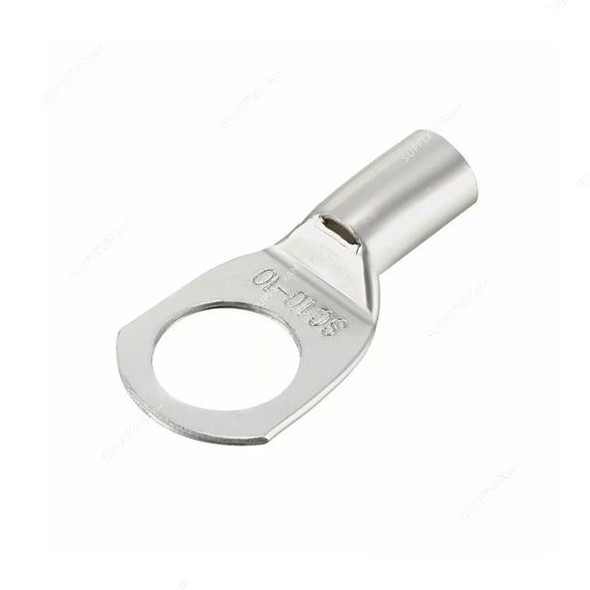 Cable Lug, Copper, 10 SQ.MM x 10MM Stud Size, Tin Plated, 100 Pcs/Pack
