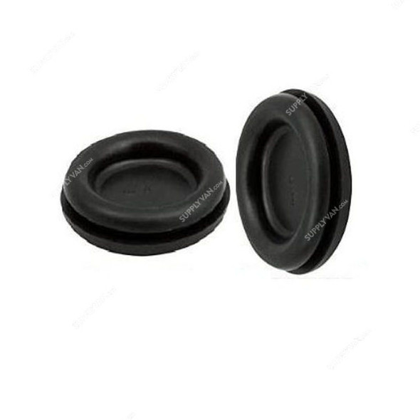 Close Type PVC Rubber Grommet, 25MM Hole Dia, Black, 100 Pcs/Pack