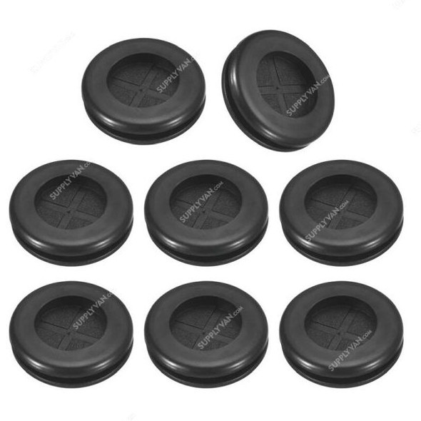 Close Type PVC Rubber Grommet, 20MM Hole Dia, Black, 100 Pcs/Pack
