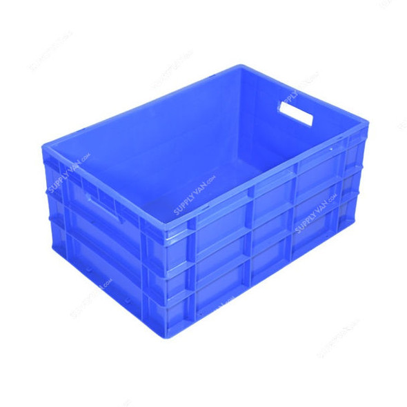 Plastic Closed Crate, 280MM Height x 400MM Width x 600MM Length, Blue