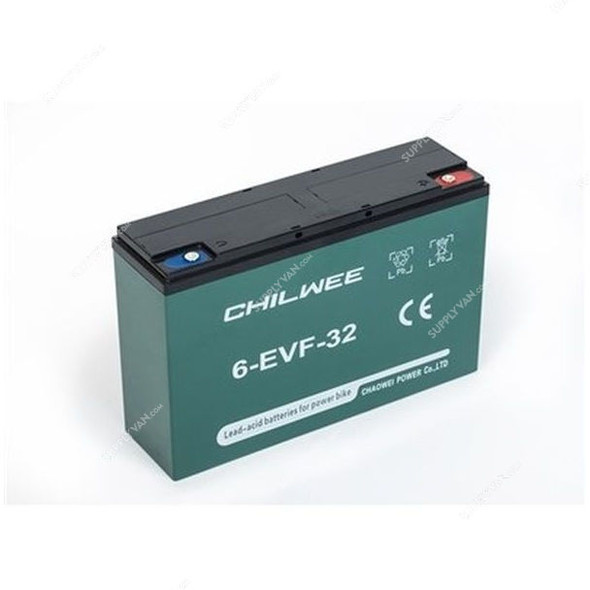 Chilwee Maintenance Free Lead Acid Electric Vehicle Battery, 6-EVF-32, 12V, 32Ah