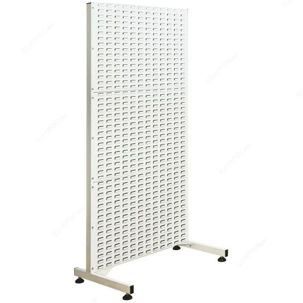 Excellent Plastic Heavy Duty Louvre Panel With Stand, EP-7050, 155CM Height x 91.5CM Width, Light Grey