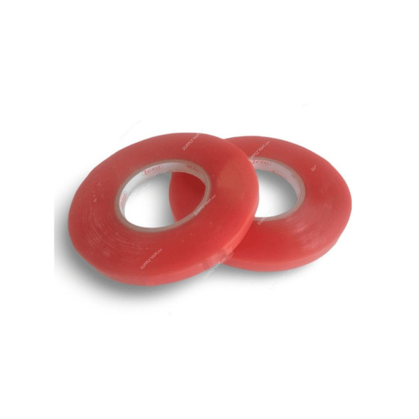 Texo Double Sided Tape, 12MM Width x 50 Mtrs Length, Red