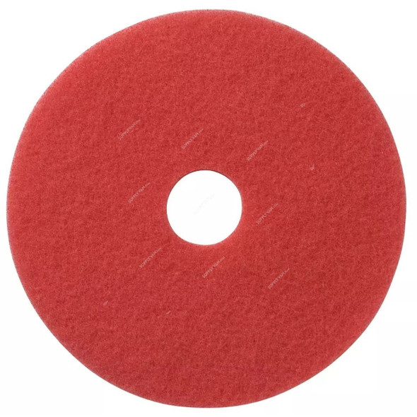 Taski Everyday Scrubbing Americo Cleaning Pad, 17 Inch Dia, Red, 5 Pcs/Pack