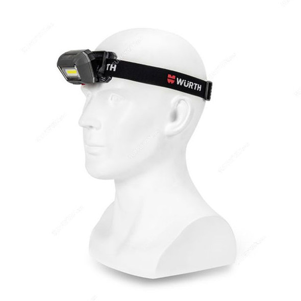 Wurth ErgoPower Rechargeable LED Head Lamp With Sensor, 0827809635, 3W, 5VDC, 1500mAh