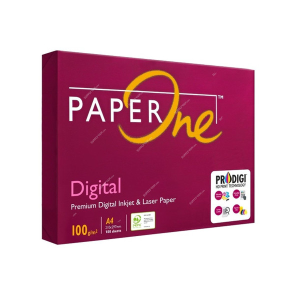 PaperOne Digital Premium Copy Paper, P1D100A4P, A4, 100 GSM, 100 Sheets/Pack