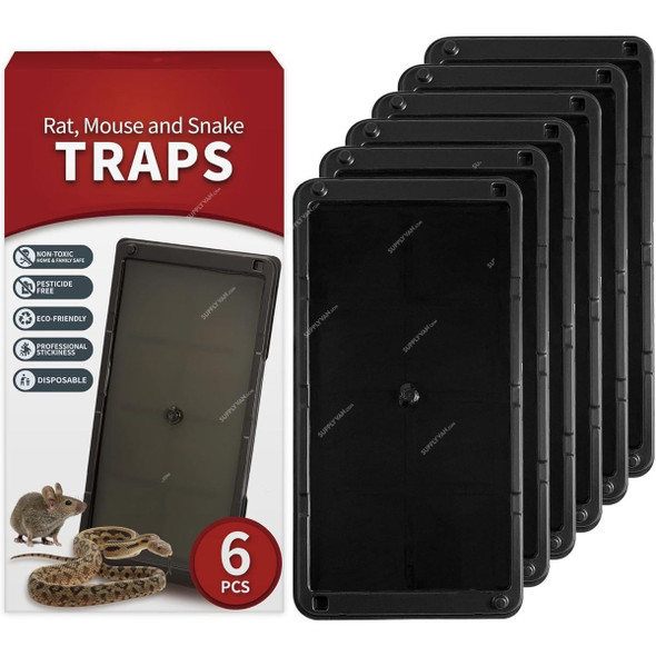 Azonee Non-Toxic Sticky Mouse Trap, SI-7775, 5 Inch Width x 10 Inch Length, Black, 6 Pcs/Pack
