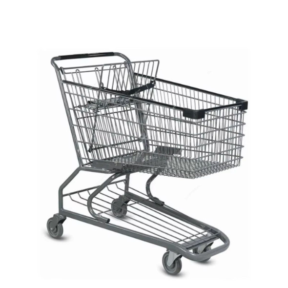 Super Market Trolley, 150 Kg Weight Capacity, Grey